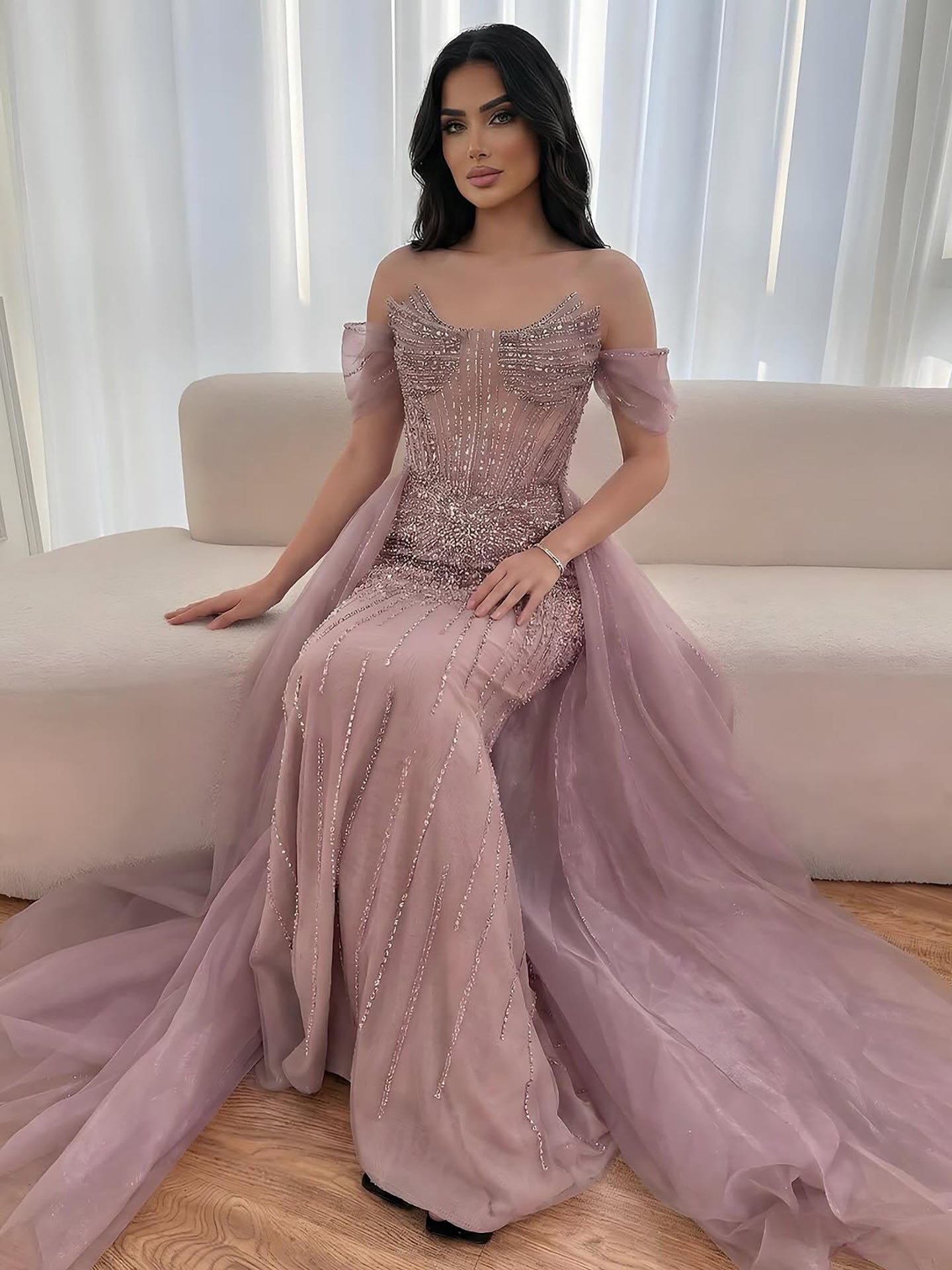 Serene Hill Arabic Luxury Beaded Mermaid Evening Dresses LA73454 - SERENE  HILL