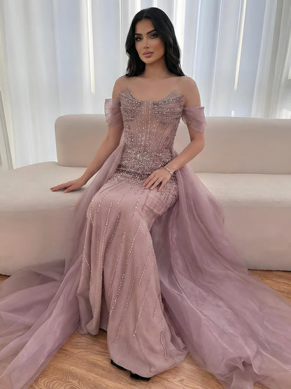 Serene Hill Arabic Luxury Beaded Mermaid Evening Dresses LA73454 - SERENE  HILL