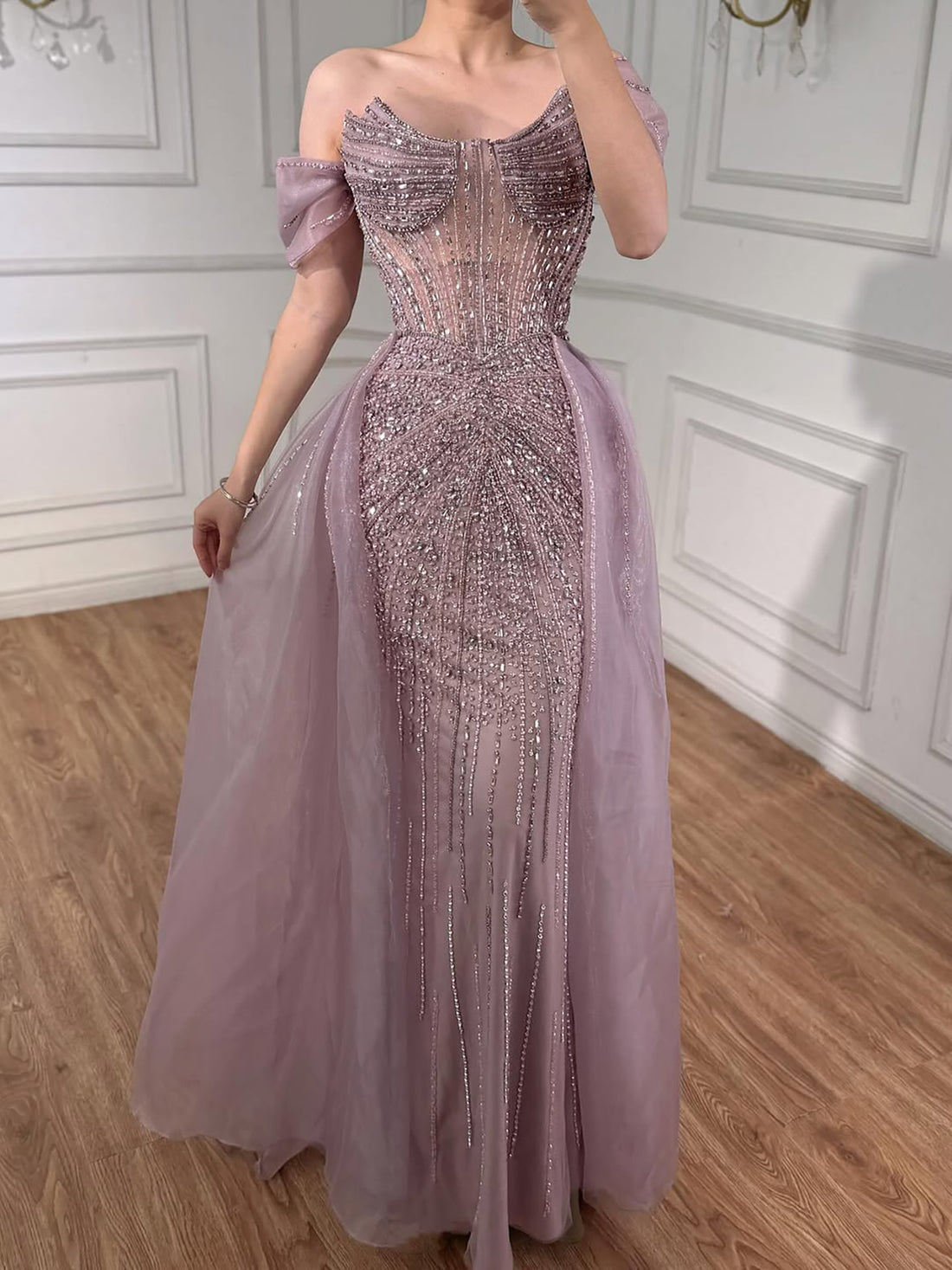 Serene Hill Arabic Luxury Beaded Mermaid Evening Dresses LA73454 - SERENE  HILL
