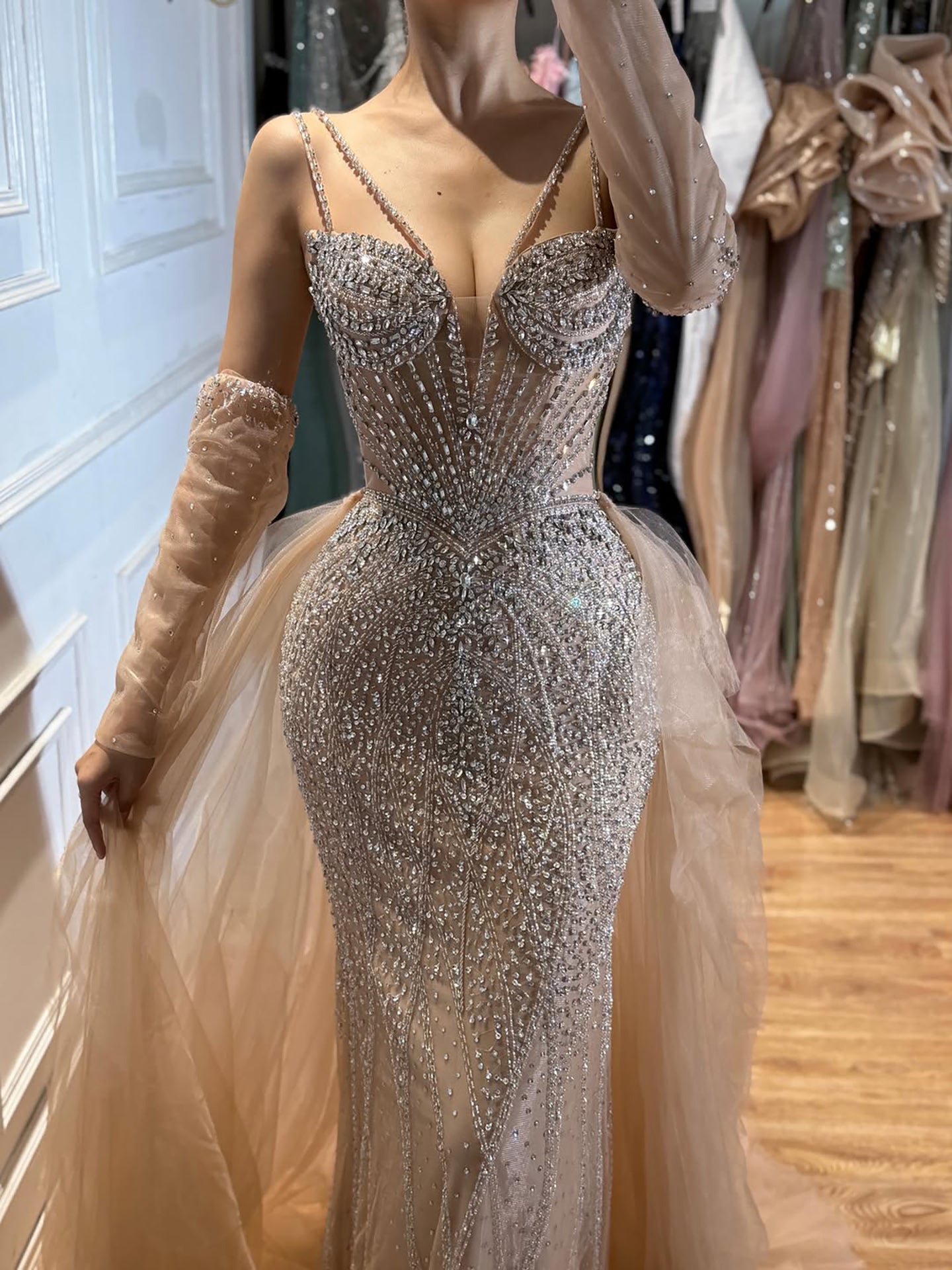 Luxury Green Beaded Mermaid Evening Dresses with Skirt LA73455 SERENE HILL