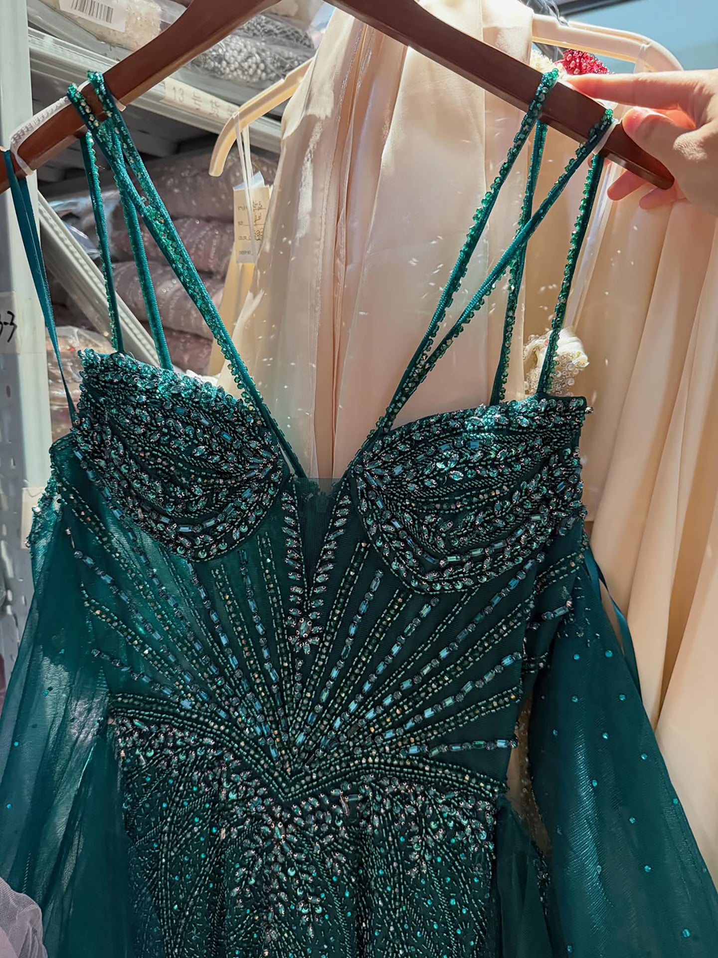Luxury Green Beaded Mermaid Evening Dresses with Skirt LA73455 SERENE HILL