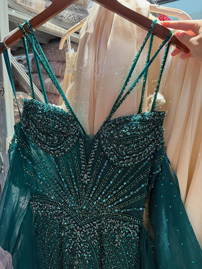 Luxury Green Beaded Mermaid Evening Dresses with Skirt LA73455 SERENE HILL