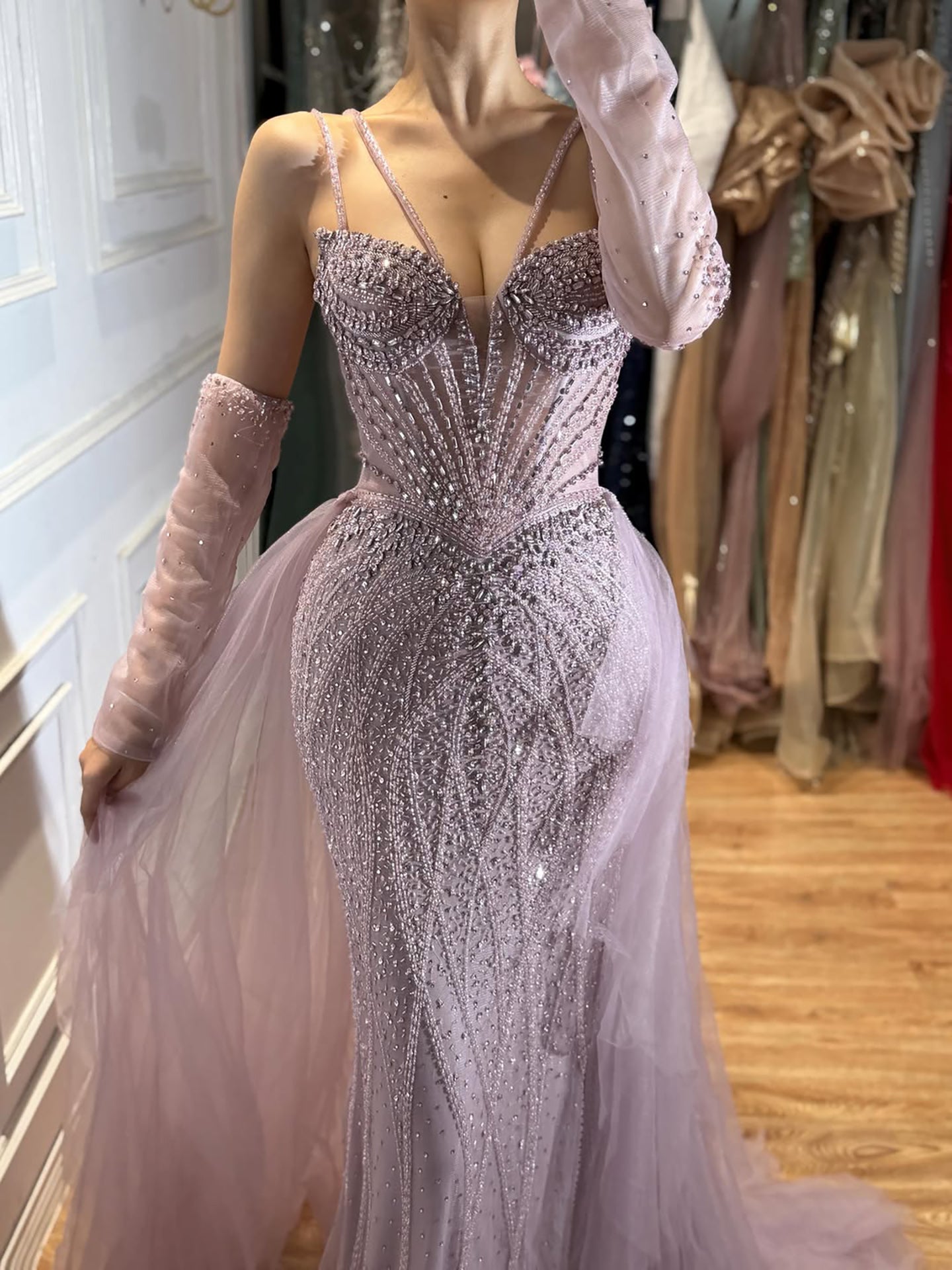 Luxury Green Beaded Mermaid Evening Dresses with Skirt LA73455 SERENE HILL