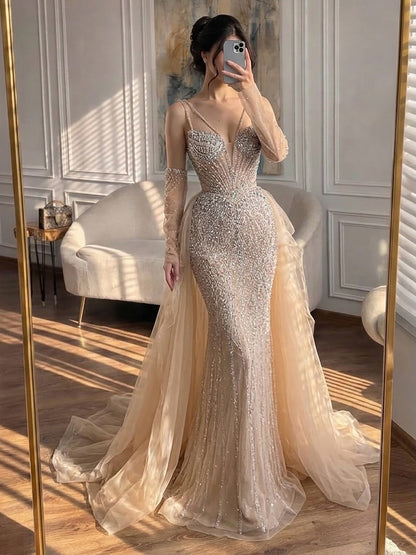 Luxury Green Beaded Mermaid Evening Dresses with Skirt LA73455 SERENE HILL