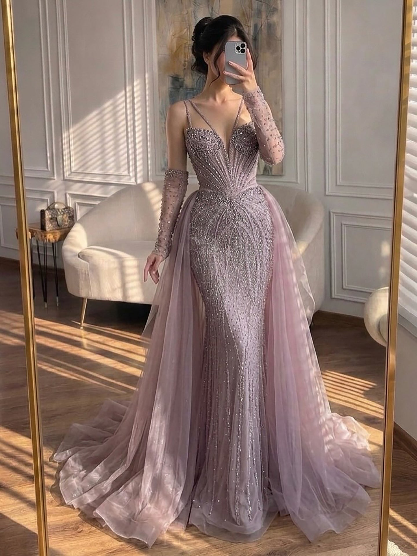 Luxury Green Beaded Mermaid Evening Dresses with Skirt LA73455 SERENE HILL