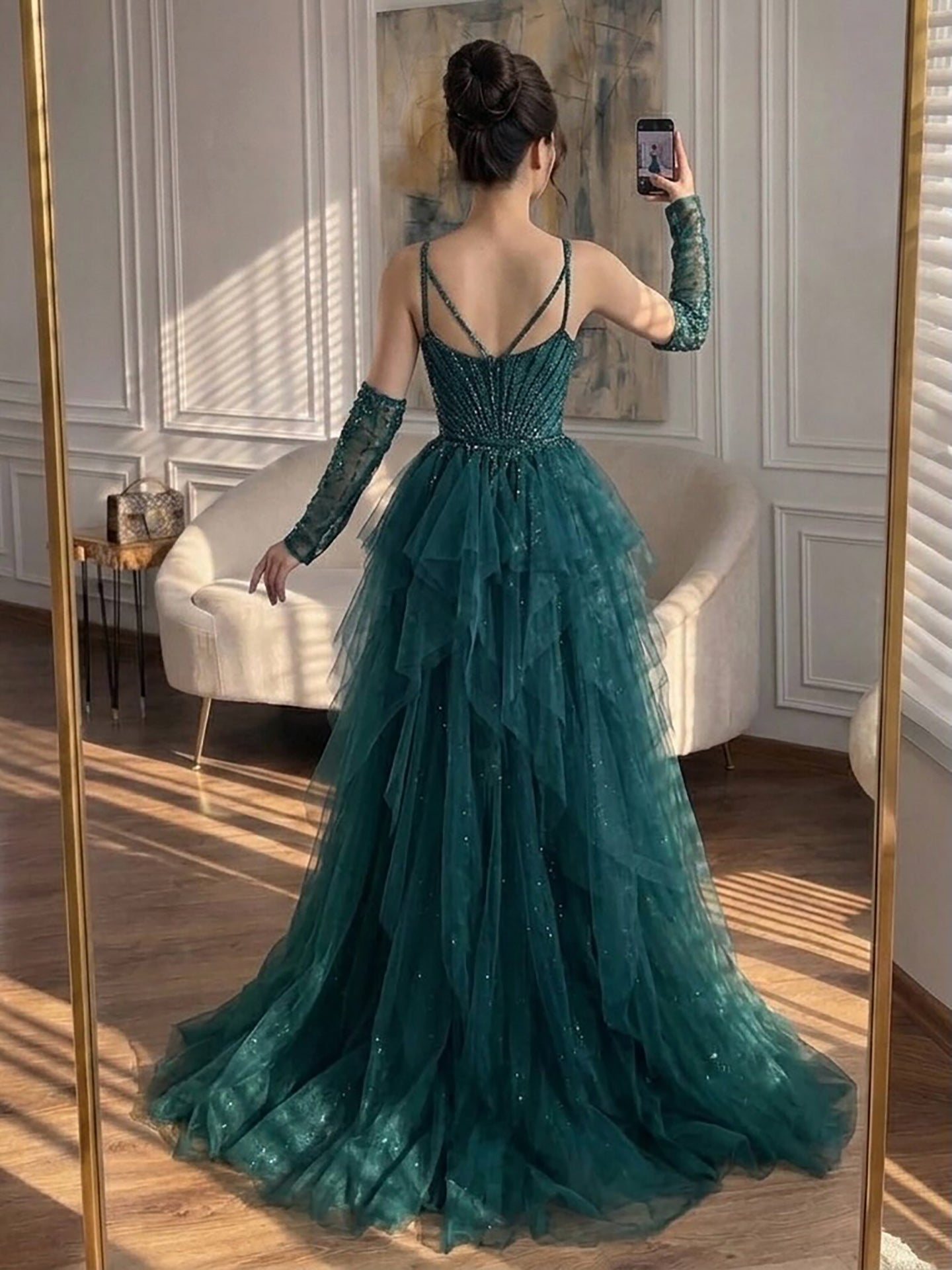 Luxury Green Beaded Mermaid Evening Dresses with Skirt LA73455 SERENE HILL