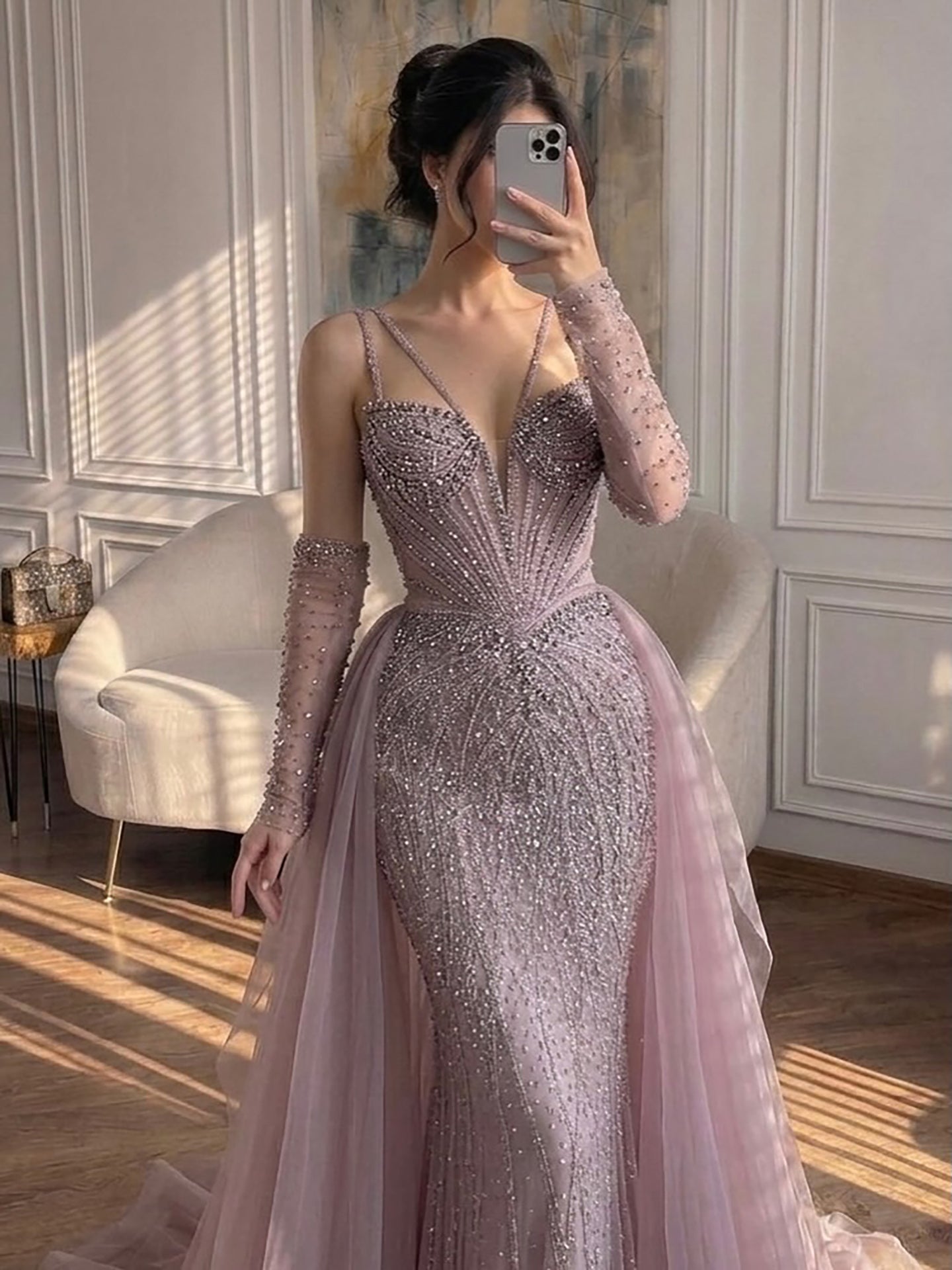 Luxury Green Beaded Mermaid Evening Dresses with Skirt LA73455 SERENE HILL