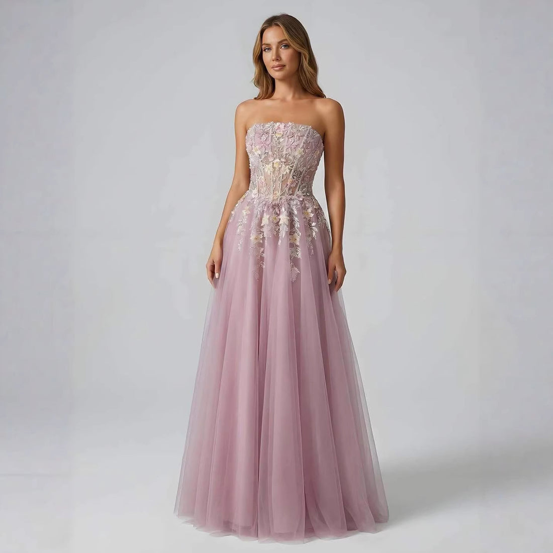 Luxury Saudi Arabic Pink Appliques Beaded Mermaid Prom Dress LA73458