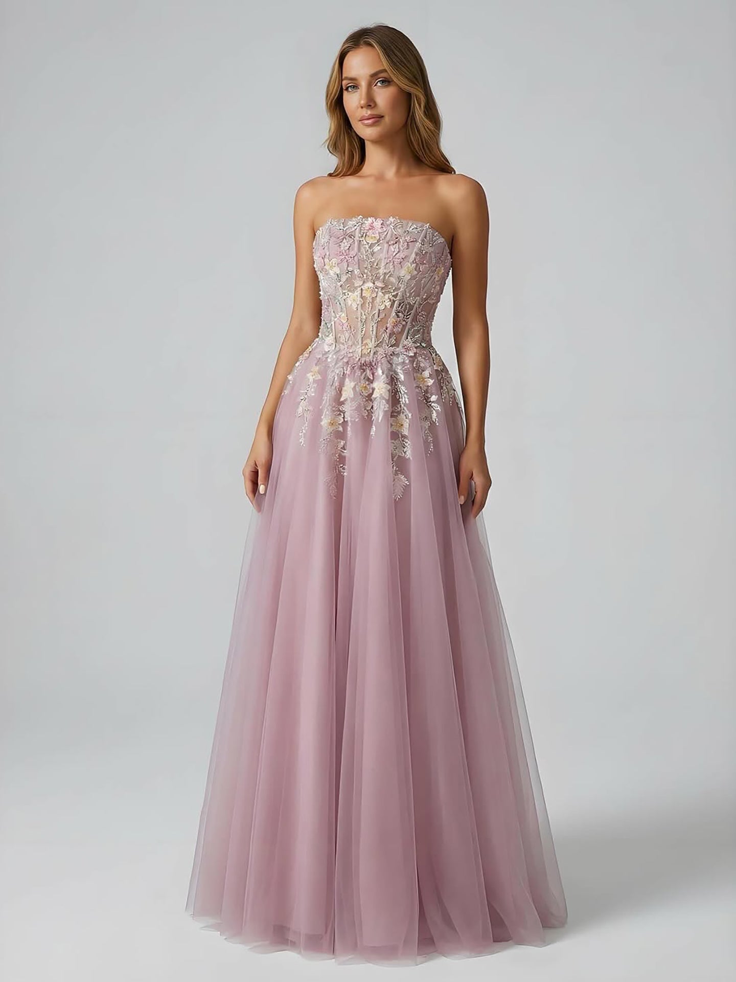 Luxury Saudi Arabic Pink Appliques Beaded Mermaid Prom Dress LA73458