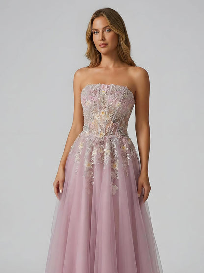 Luxury Saudi Arabic Pink Appliques Beaded Mermaid Prom Dress LA73458