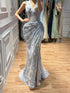 Luxury Sage Green 3D Flower Halter Evening Dress With Slit LA73472 SERENE HILL