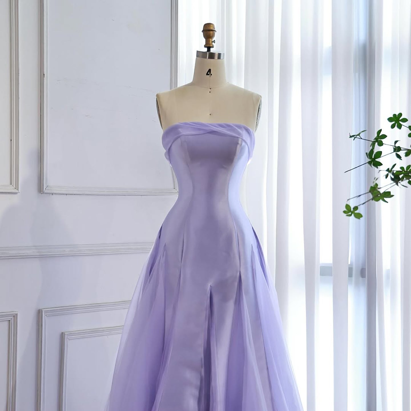 Luxury Lilac Strapless A-Line Tulle Evening Dress LA73475 - SERENE  HILL