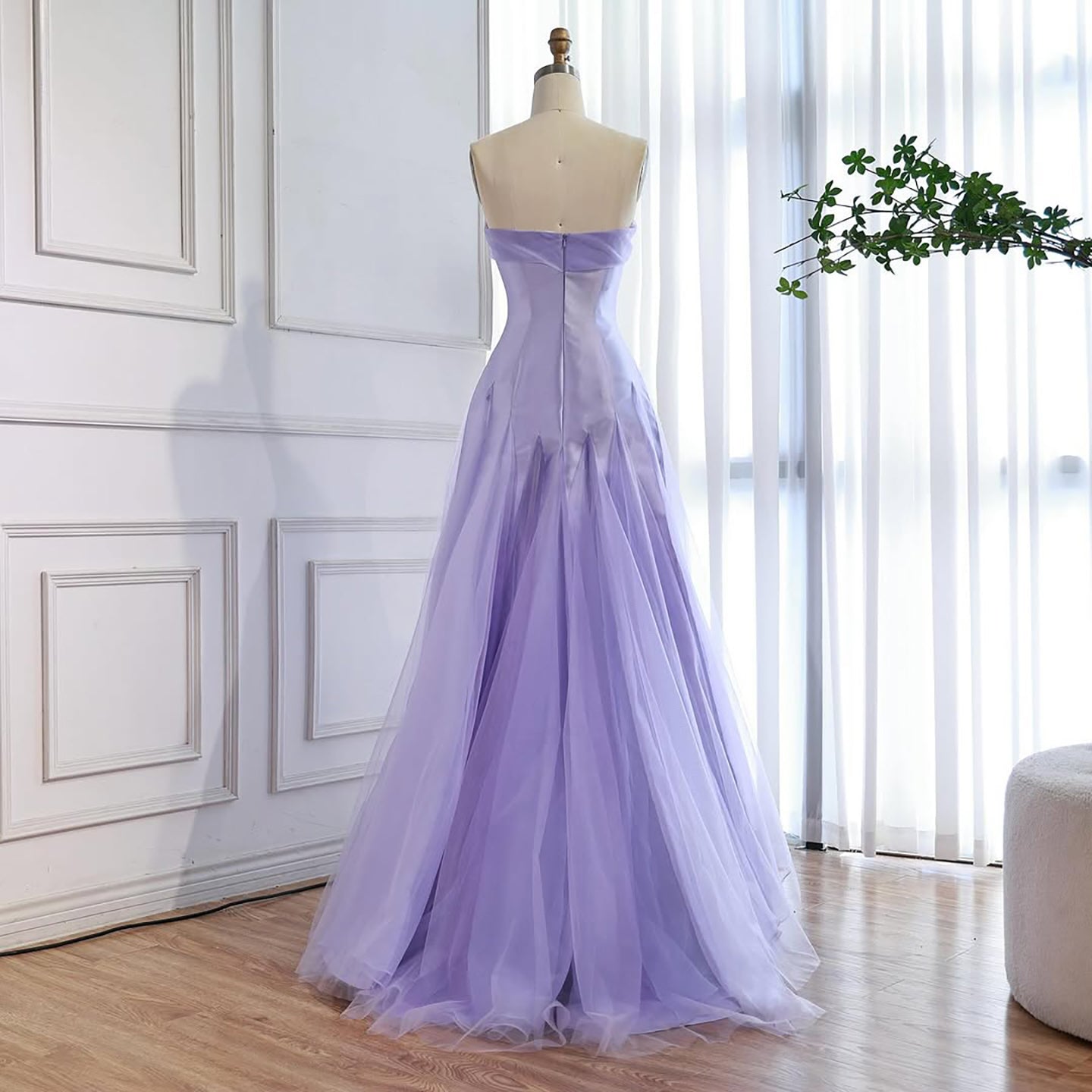 Luxury Lilac Strapless A-Line Tulle Evening Dress LA73475 - SERENE  HILL