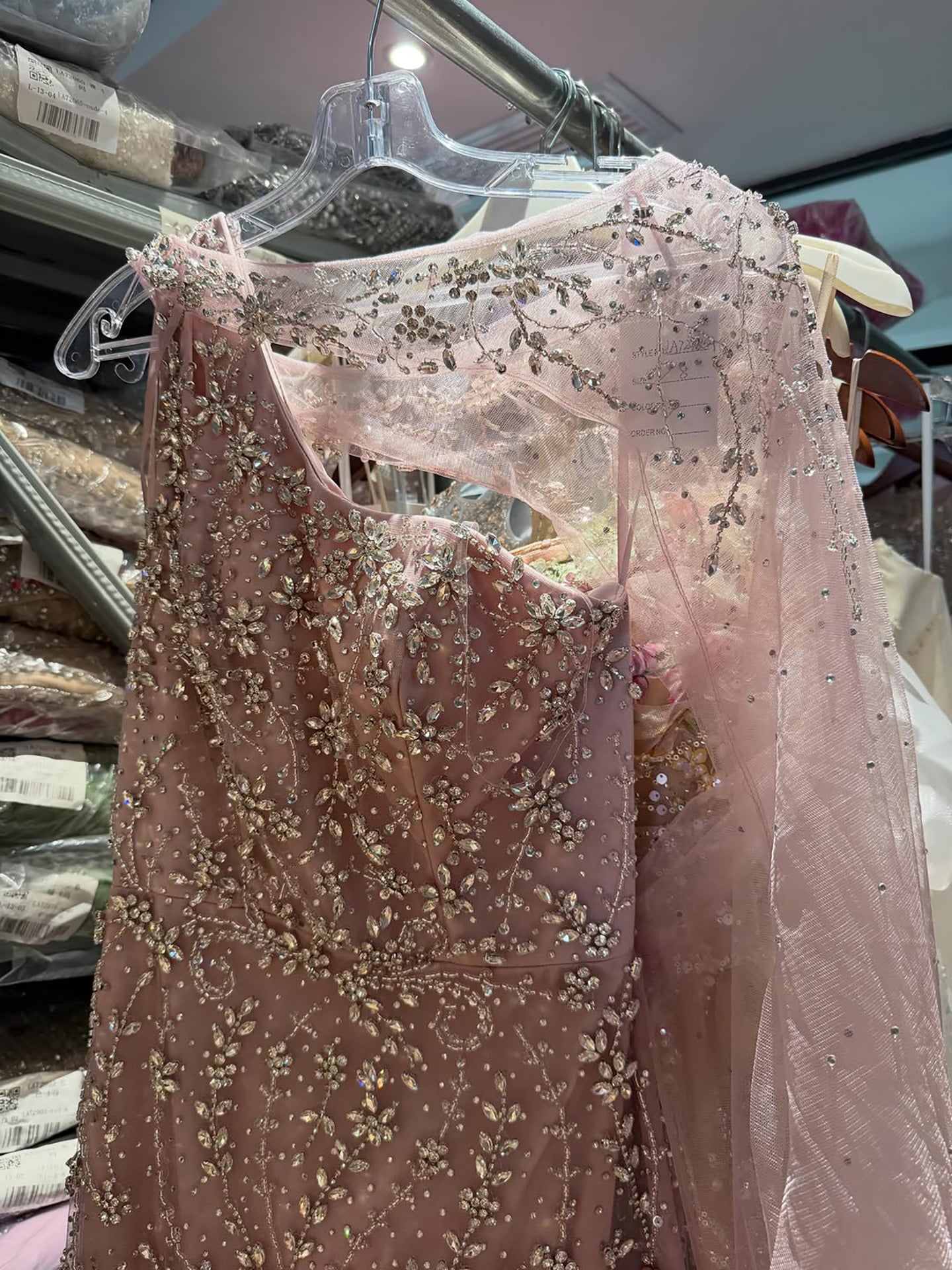 Luxury Nude Crystal Beaded One-Shoulder Mermaid Dress LA73485A SERENE HILL