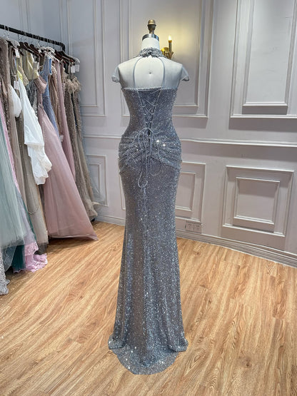 Luxury Gold Crystal Beaded Mermaid Evening Dress LA73491 SERENE HILL