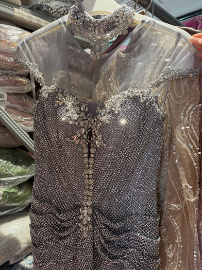 Luxury Gold Crystal Beaded Mermaid Evening Dress LA73491 SERENE HILL
