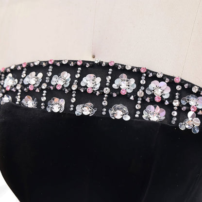 Luxury Pink Beaded Feather A-Line Off-Shoulder Evening Dress LA73510 - SERENE  HILL