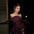 Luxury Wine Red Strapless Beaded Evening Dress With Skirt With Gloves LA73528 - SERENE  HILL