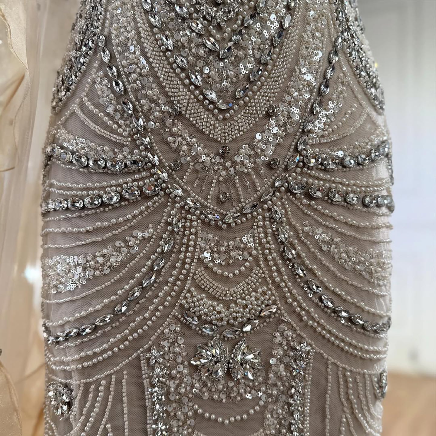 Luxury Nude Crystal One Shoulder Beaded Mermaid Evening Dress LA73533 - SERENE  HILL