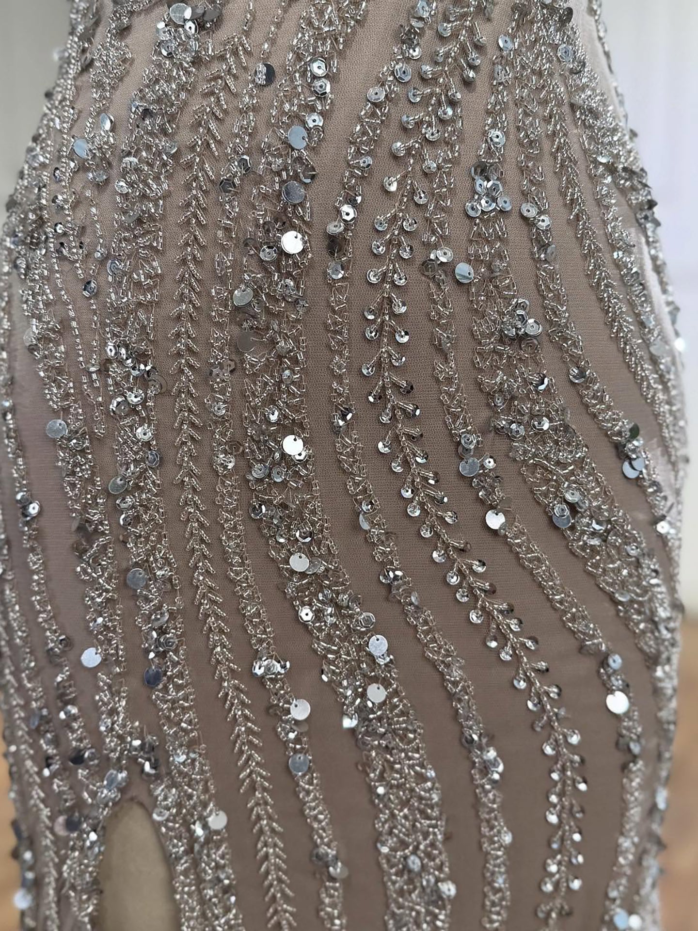 Luxury Caramel Beaded Mermaid Slit Evening Dress LA73535 - SERENE  HILL