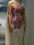 Luxury Purple Flower Evening Prom Dress with Scarf LA73538A - SERENE  HILL