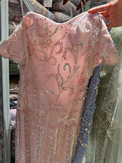 Luxury Pink Beaded Mermaid Evening Dress LA73550 SERENE HILL