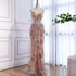 Luxury Saudi Arabic Pink 3D Flower Strapless Beaded Mermaid Evening Dress LA73552 - SERENE  HILL