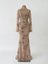 Luxury Nude Pink Floral Beaded Mermaid Evening Dress LA73552F SERENE HILL