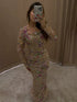 Luxury Nude Pink Floral Beaded Mermaid Evening Dress LA73552G SERENE HILL