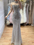 Luxury Gray Crystal Beaded Mermaid Evening Dress LA73592 - SERENE  HILL