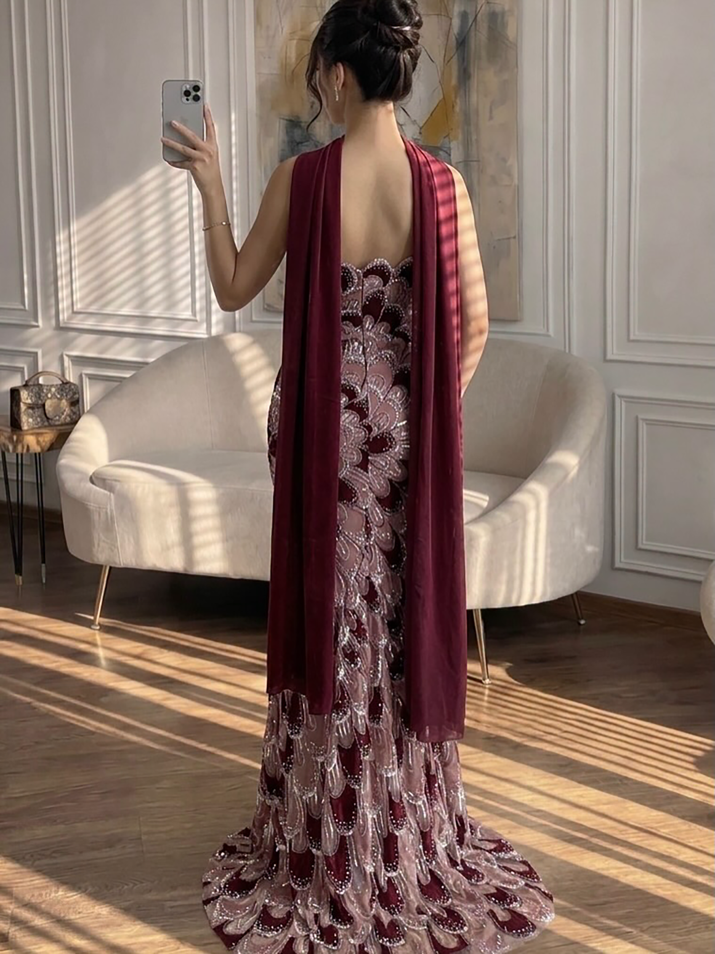 Luxury Pink Strapless Beaded Mermaid Evening Dress LA73607