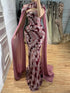 Luxury Pink Beaded Mermaid Cape Evening Dress LA73607A SERENE HILL