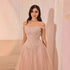 Luxury Pink Beaded A-Line Off-Shoulder Tulle Evening Dress LA73631 - SERENE  HILL