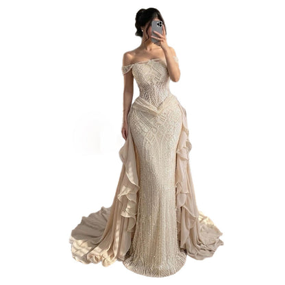 Luxury Nude  Beaded Mermaid Evening Dress LA73633 SERENE HILL