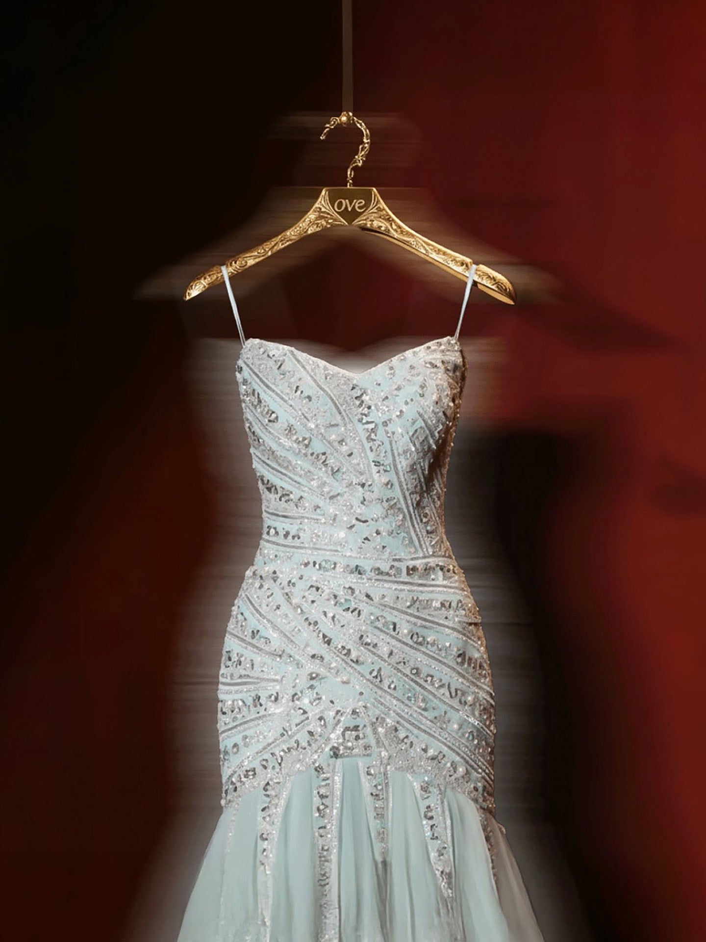 Luxury Sage Green Crystal Beaded Mermaid Strapless Evening Dress LA73640 - SERENE  HILL