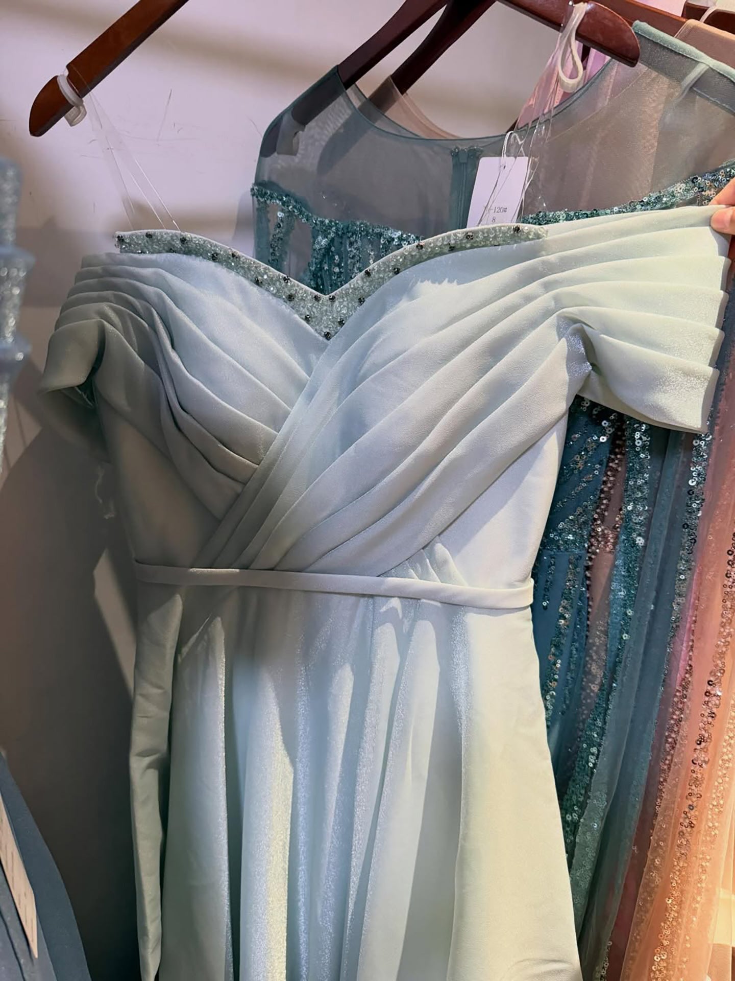 Luxury Pink Off Shoulder A-Line Evening Dress Ruched LA73681