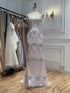 Luxury Pink Crystal Tassel Beaded Bow Mermaid Evening Dress LA73696A SERENE HILL