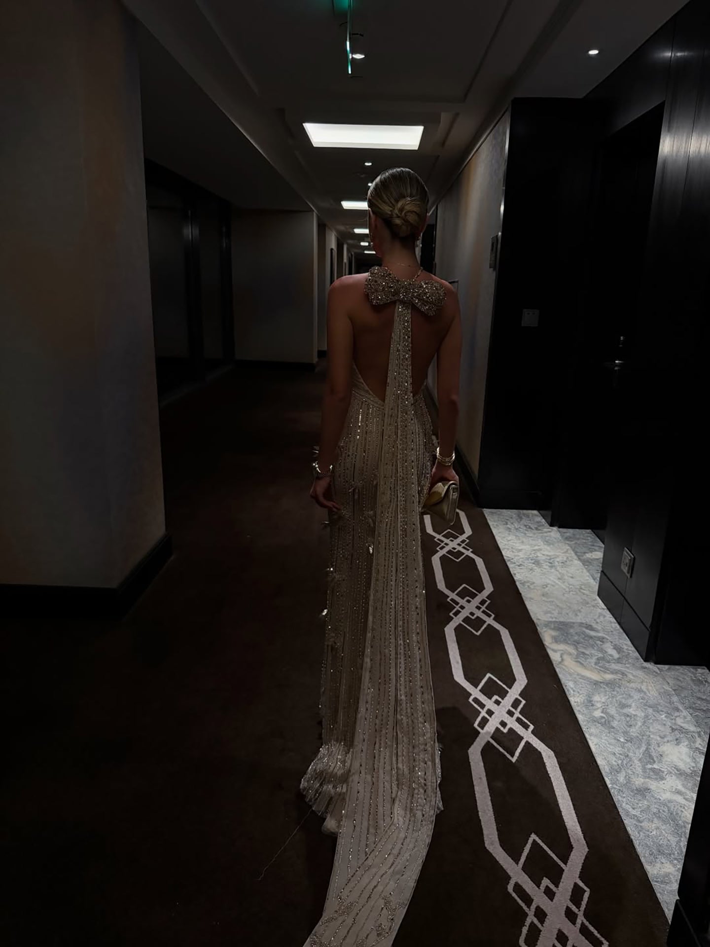 Luxury Gold Halter Crystal Mermaid Evening Dress LA73687 - SERENE  HILL