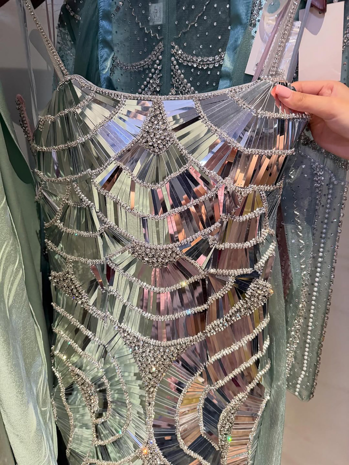 Luxury Silver Mirror Crystal Mermaid Evening Dress LA73693 SERENE HILL