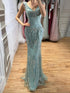 Luxury Pink Crystal Beaded Mermaid Deep V Evening Dress LA73696 SERENE HILL