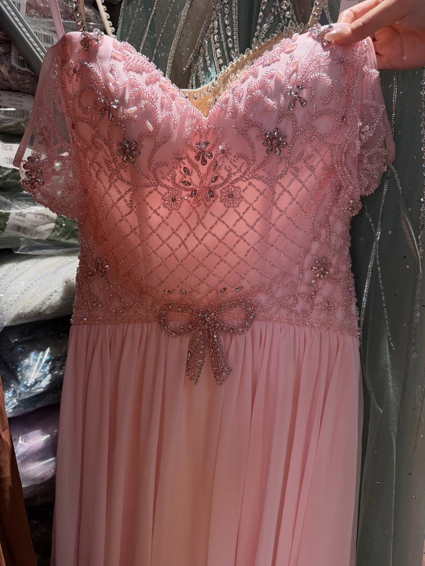Elegant Caramel Beaded Chiffon A Line Sweetheart Evening Dress LA73698 SERENE HILL