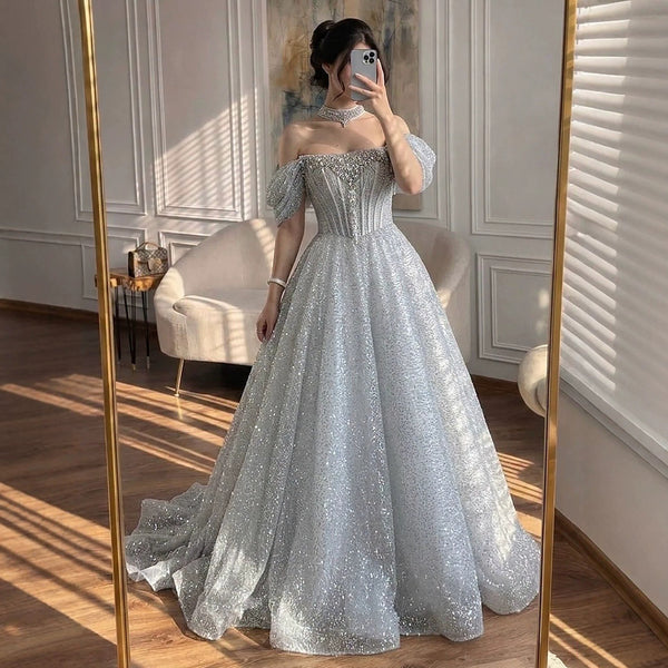 chinese dress ladies Luxury Glitter Prom Dress