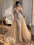 Luxury Nude Off Shoulder Crystal Beaded Mermaid Dress LA73710A SERENE HILL