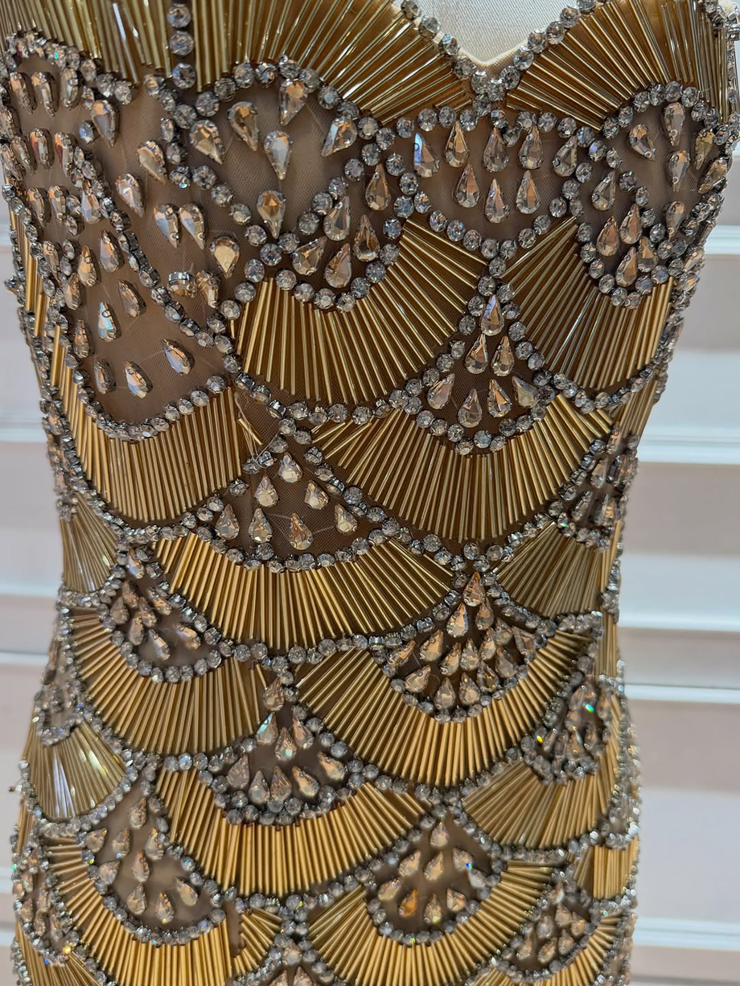 Luxury Gold Beaded Mermaid Evening Dress LA73733 SERENE HILL