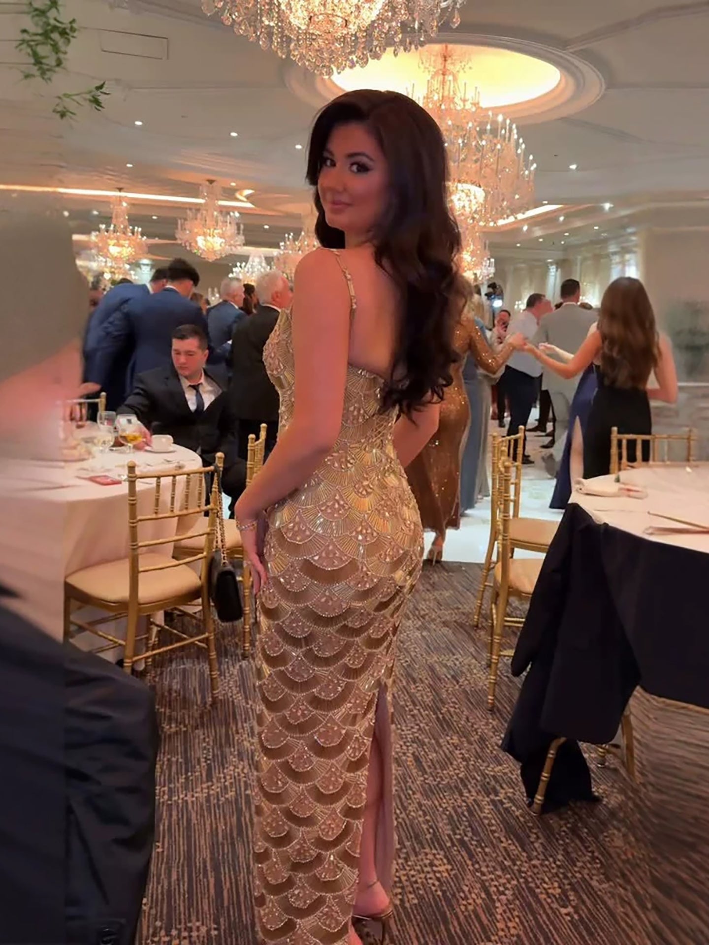 Luxury Gold Beaded Mermaid Evening Dress LA73733 SERENE HILL