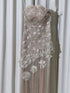 Luxury Silver Strapless Scalloped Beaded Asymmetric Tassel Dress LA73733A SERENE HILL