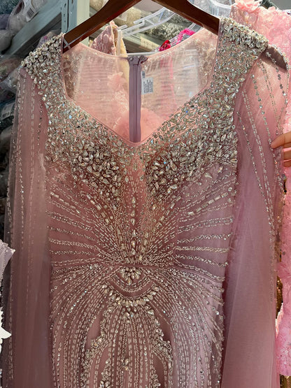 Luxury Nude Beaded Mermaid Evening Dress with Cape LA73741 SERENE HILL
