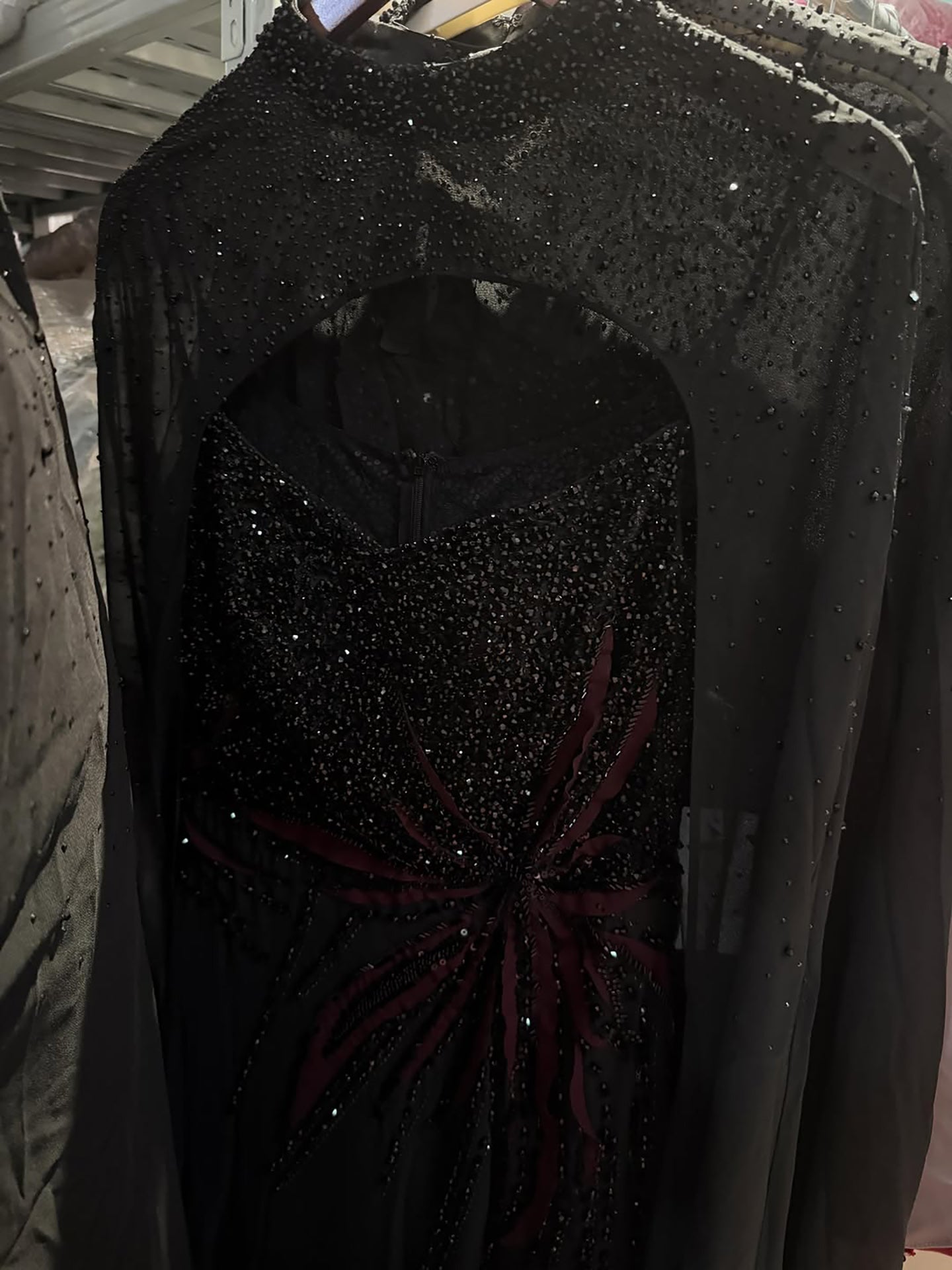 Luxury Black Wine Red Beaded Mermaid Evening Dress LA73743 SERENE HILL