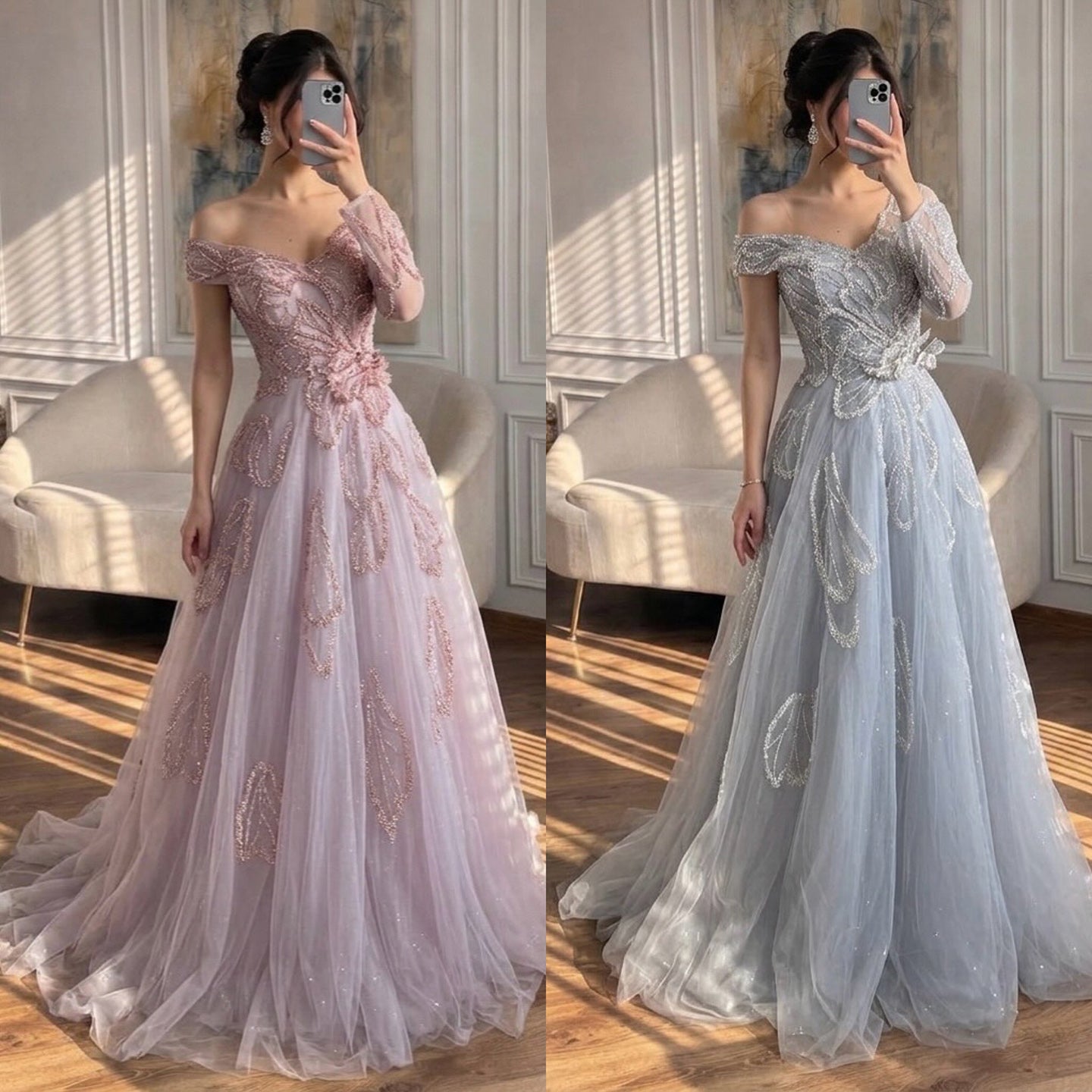 Luxury Pink Beaded One Shoulder A Line Evening Dress LA73746 SERENE HILL