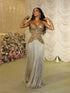 Luxury Gold Strapless Heavy Beaded Fringe Evening Dress LA73748 SERENE HILL
